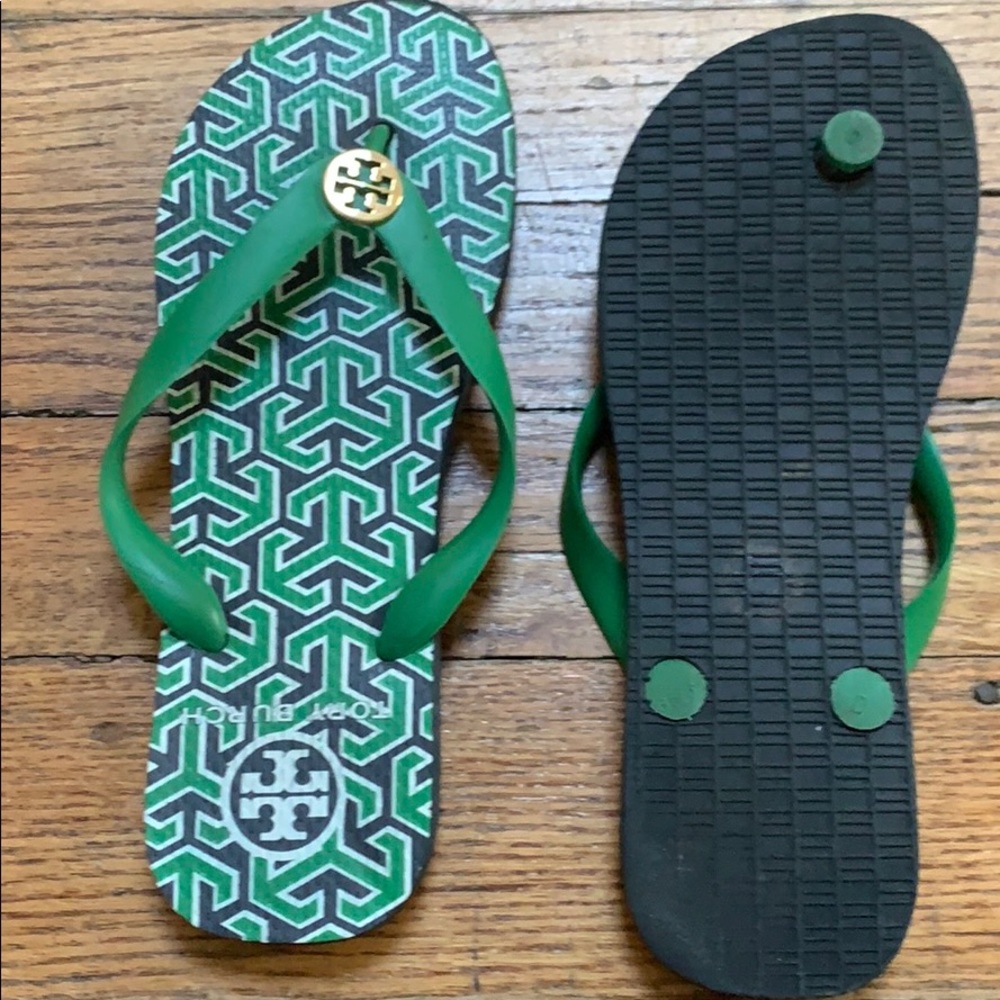 Tory Birch flip flops worn 1 x